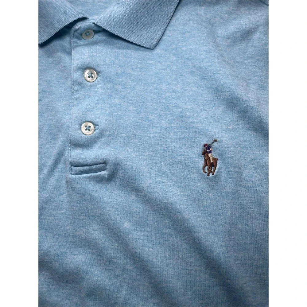 Polo Ralph Lauren Classic Fit Light Aqua Blue Pony Logo Cotton Polo Mens Medium